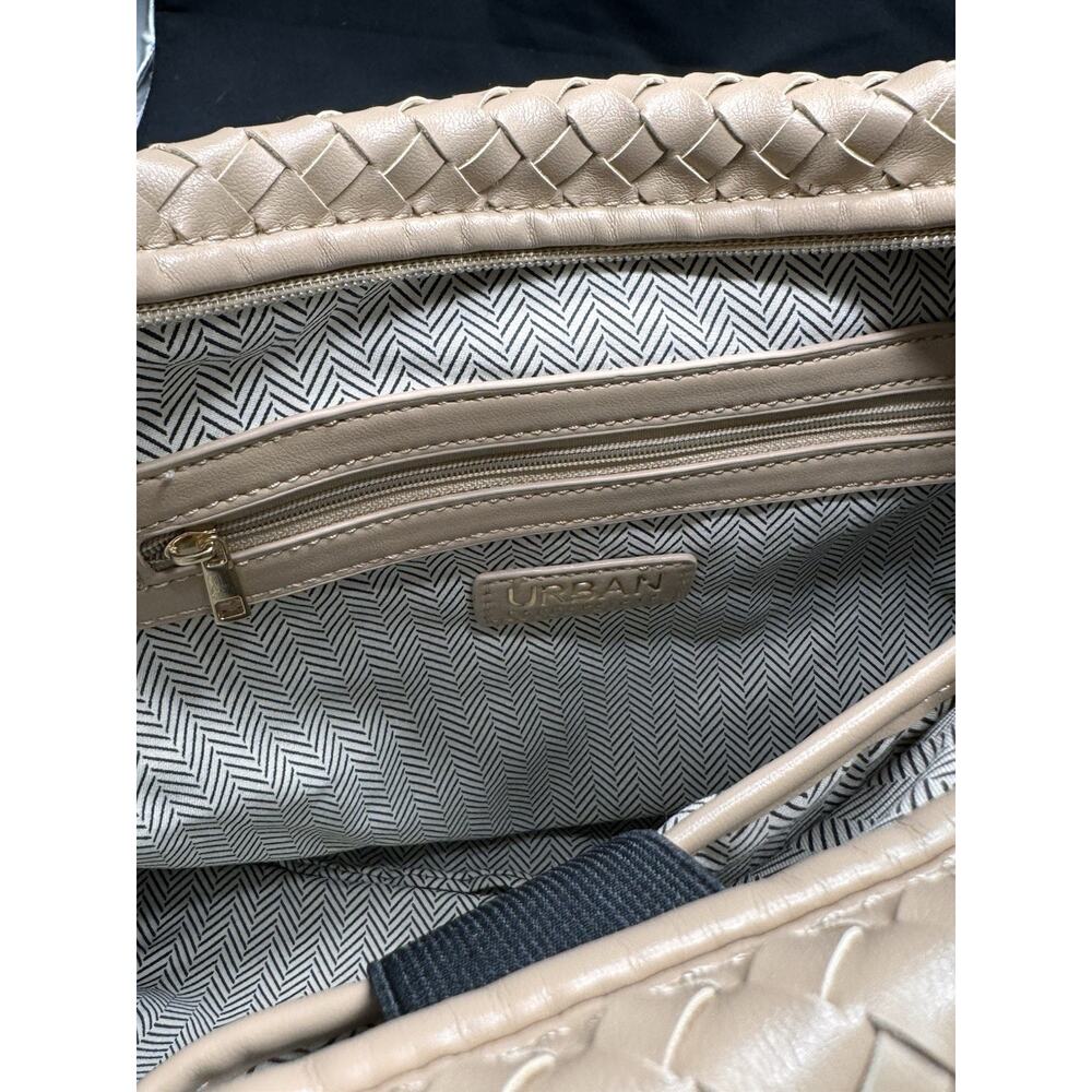 Urban Expressions Laverne Woven Hobo Vegan Handbag Tan 13” Laptop Purse Office - Picture 7 of 15